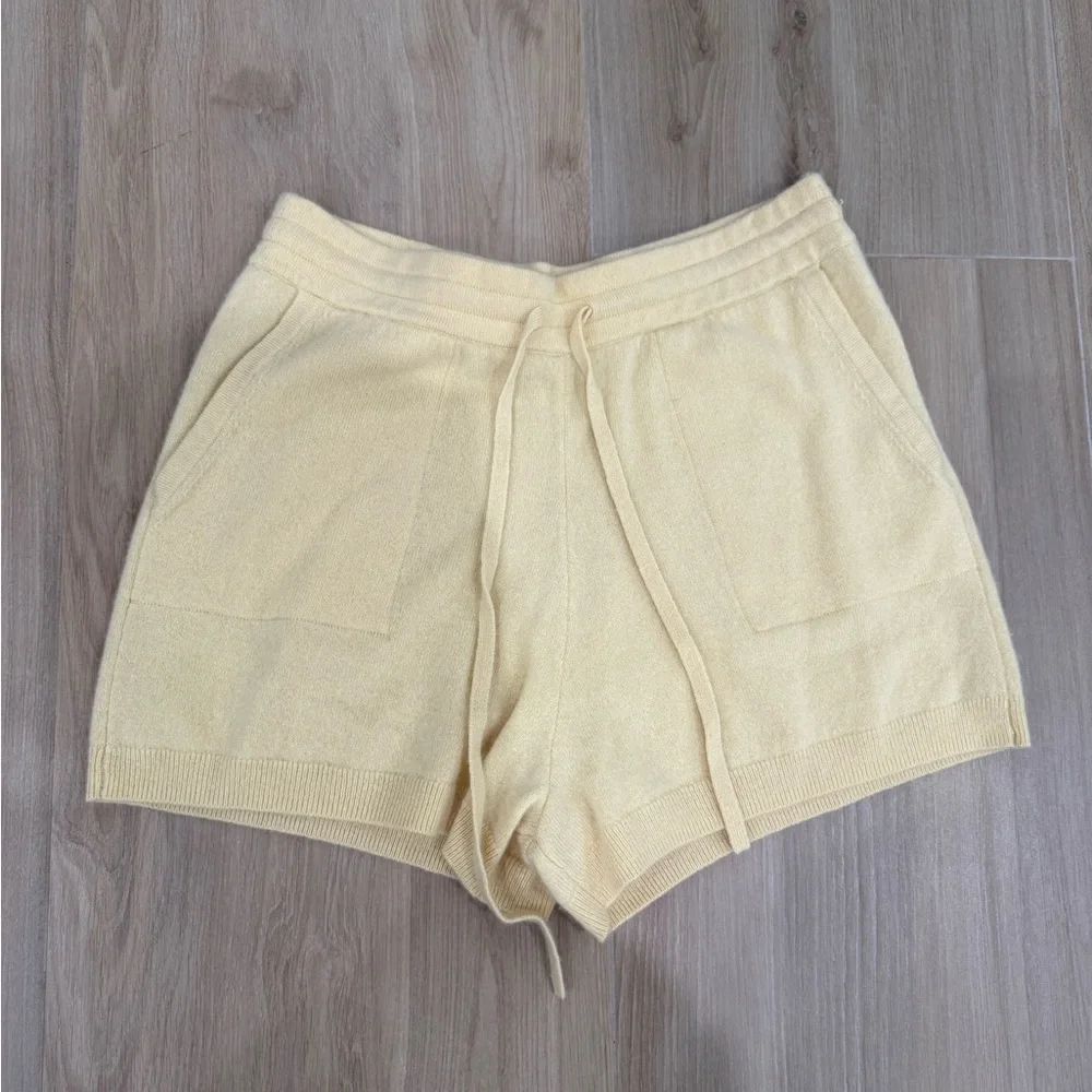 INTERMIX High Waist Tan Women's Shorts - Picture 3 of 11